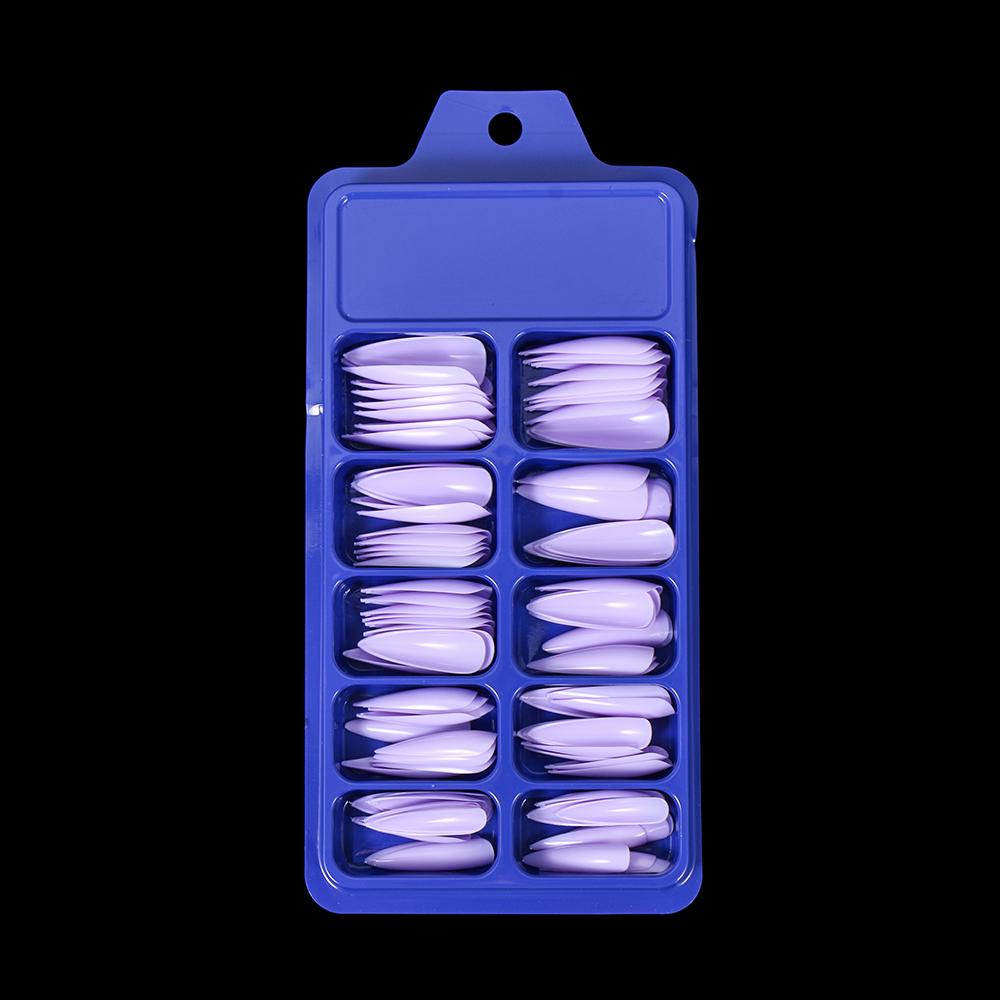 100 PCS/Box Solid Colour False Nail Tips Fake Nails Art Long Stiletto Acrylic Manicure DIY Tools Full Style 20Colors