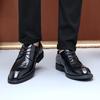 New Men's British Style Genuine Sheepskin Leather Breathable Derby Shoes - Business Formal Footwear