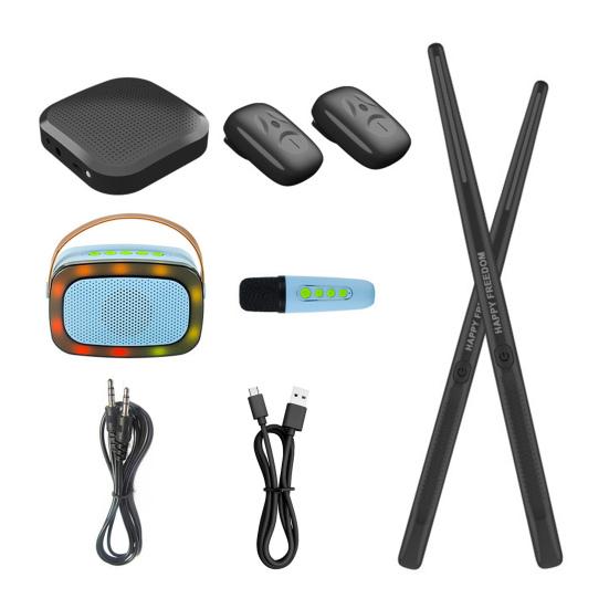 1 Set Air Drum Kit with Drumsticks Pedals Audio Converter Speaker 3D Motion Sensing Electric Drum Beginners Virtual Drum Percussion Instrument