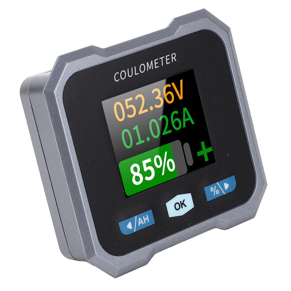 Battery Monitor Meter Waterproof 400A 10‑100V Capacity Percentage Time Power Voltage Meter with Shunt for Electric