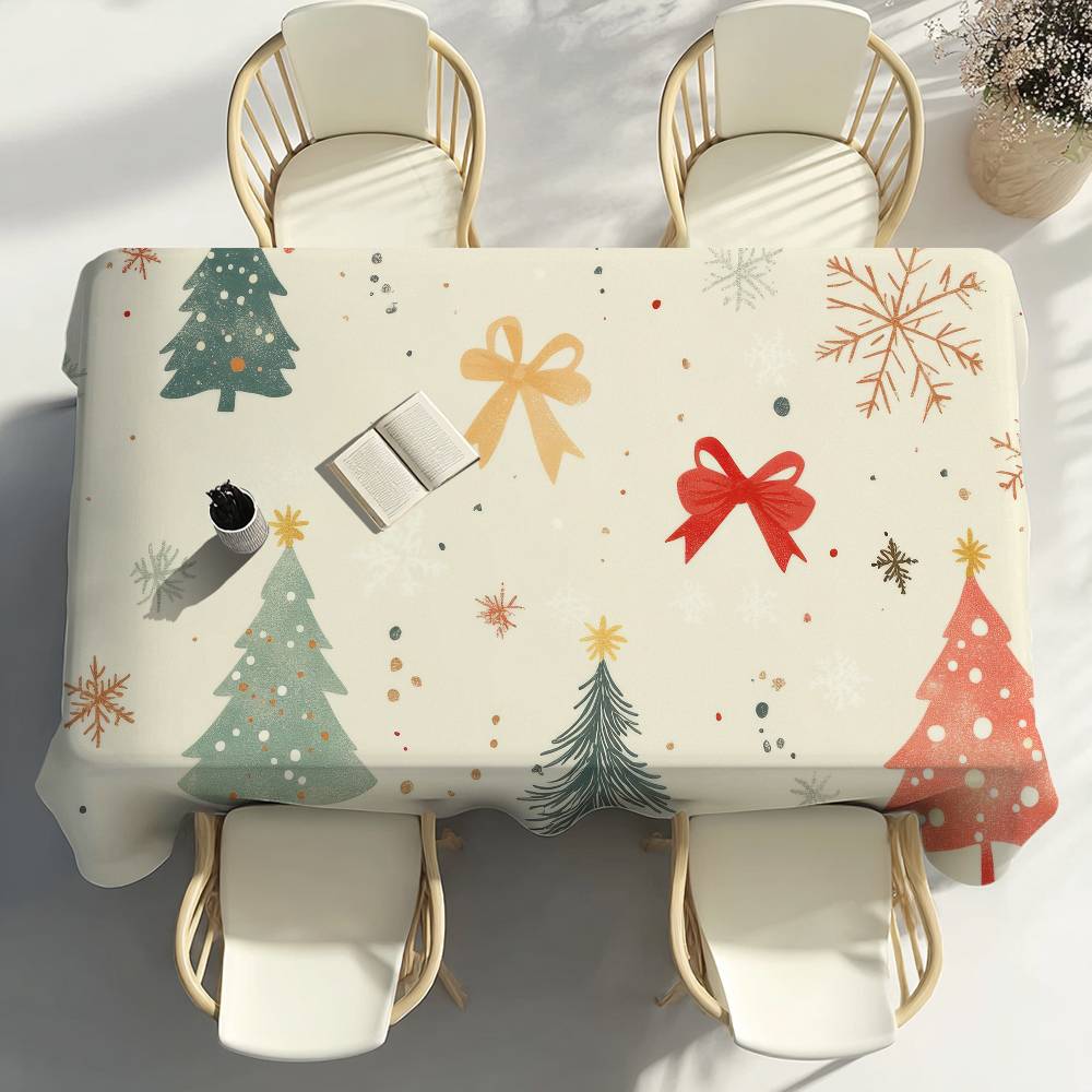 Christmas Pattern Design Table Cloth Party Decor Dining Room Home Kitchen Patios Waterproof Stain-Proof Table Cloth