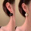 Zinc Zinc Alloy Polka Dot Earrings Black White Dangle Earrings Retro Round Ball Ear Buckles  Daily Wear