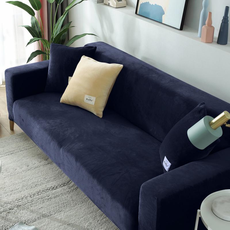 1/2/3/4 Seat Velvet Fabric Sofa Cover Elastic Sectional Couch Cover L Shape Sofa Case Armchair Sofa Case For Living Room Home