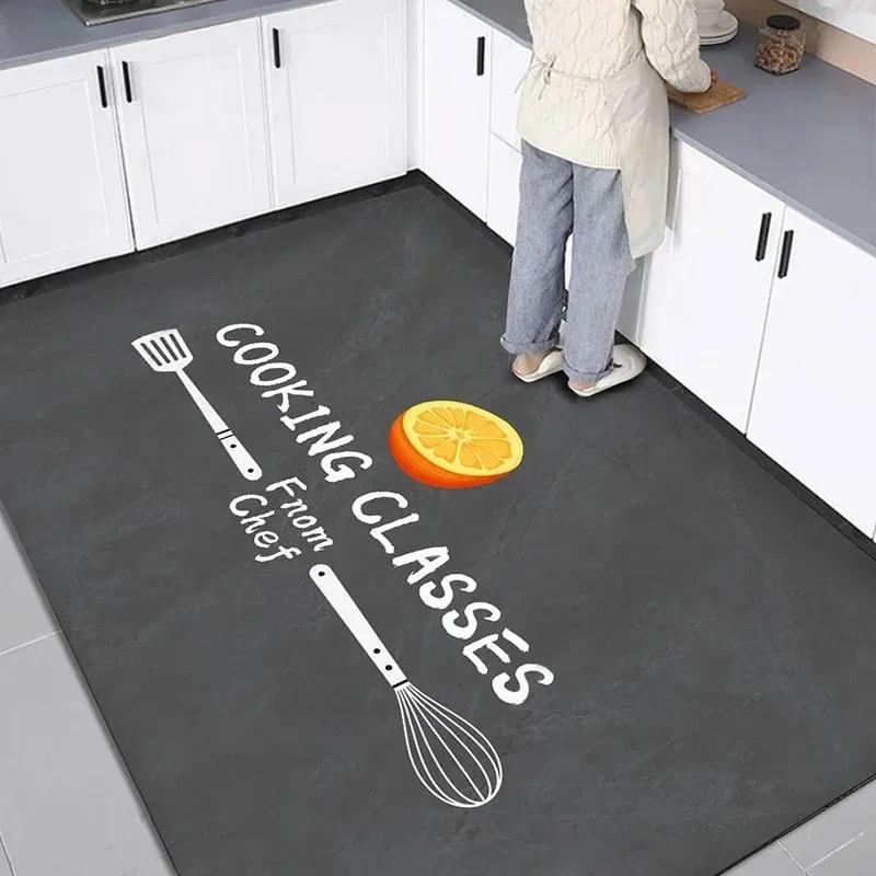 Kitchen Carpet Pvc Floor Mat Waterproof Non-slip Leather Mats Home Decoration Cartoon Rug Large Area Rugs Alfombra Cocina