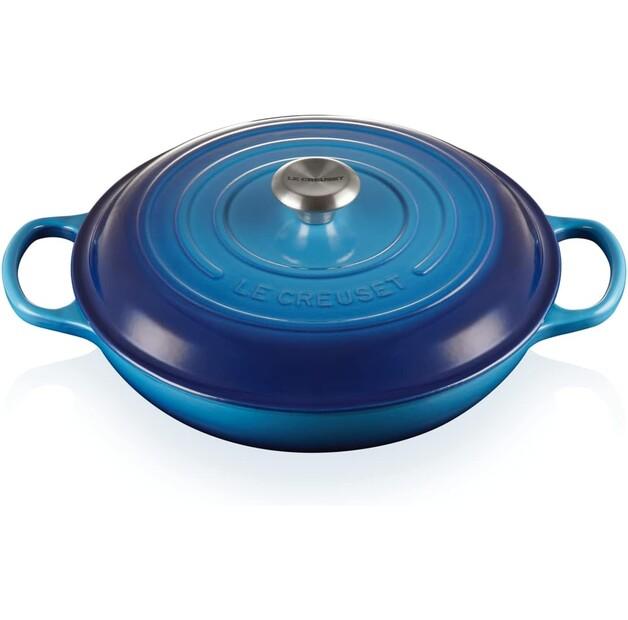 Le Creuset Gourmet Professional Saucepan, Cast Iron, Round, 30 Cm, 3.5 L, Azure (21180302202430)