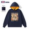 GENIOLAMODE Men's American Style Color-Block Hooded Sweatshirt