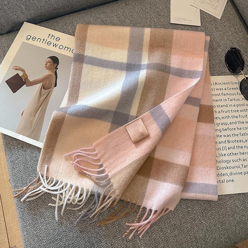 100% Wool Winter Scarf for Women Long Warm Cashmere Scarves Hijab Solid Lady Shawl Wrap Female Pashmina Bandana Head Scarves