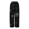 Ladies' Loose And Casual Halloween Printed Wide Leg Pants With Elastic Waistband Drawstring And Pocket Pants