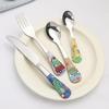1/4Pcs Animal Cartoon Cute Fork Stainless Steel Children Spoon Fork Children Kids Cutlery Set Tableware Dinnerware Supplies Gift
