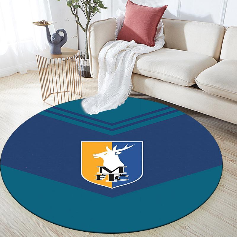Mansfield Town Round Area Rug,Carpet Rug for Living Room Bedroom Sofa Playroom Decor,Non-slip Floor Mat