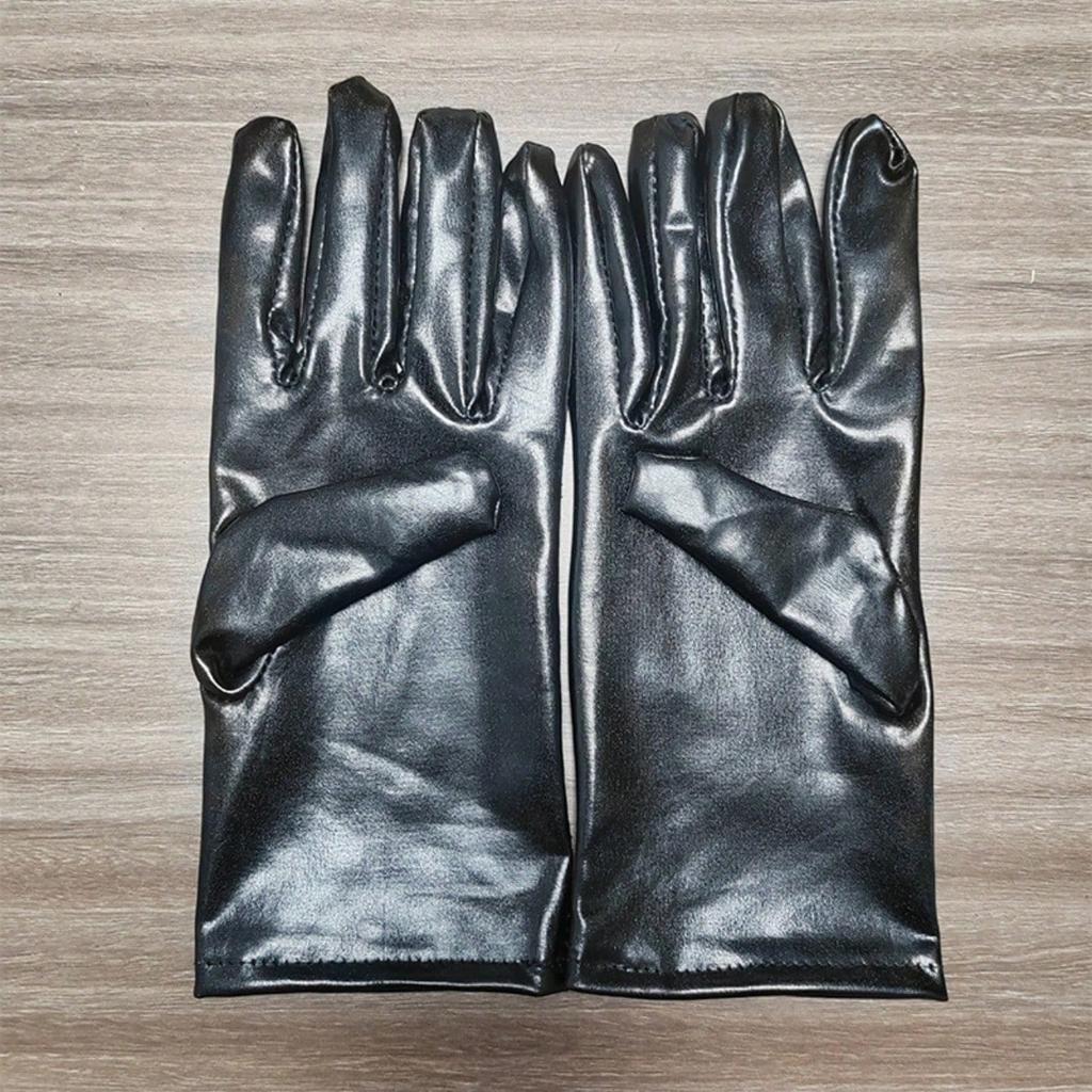 Dark Lolita Gothic Sexy Punk Lacquer Leather Gloves Women's Short Black Party Stage Comic Exhibition cosplay Cool
