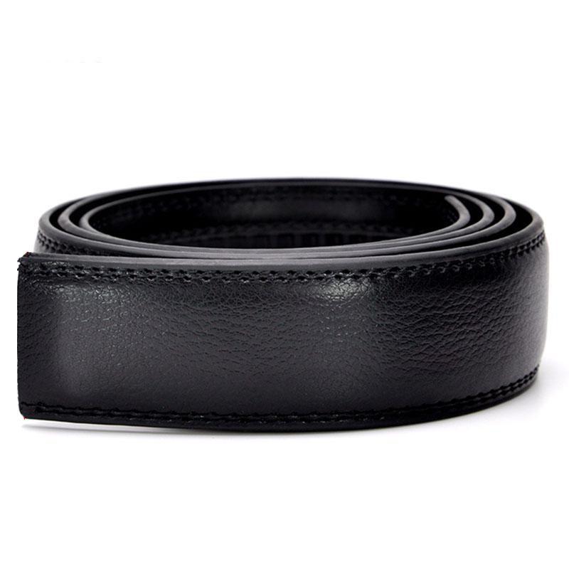 Lychee Pattern Men's Cowhide Belt Body - Automatic Buckle, Headless Design