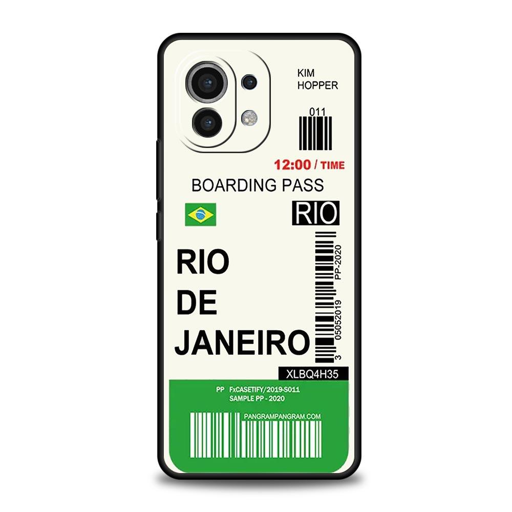World City Travel Ticket New York Label Case For Xiaomi 14 13T 12T Pro 12 13 11 Ultra Mi Note 10 Lite 10T 5G Pro 11i 9T Cover