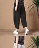 Cotton Harem Loose Solid Casual Elastic Summer Cropped Pants Navy [JINJUDUO] Women's Pants, Fit, Color, Pants, Waist, (XL, Blue)