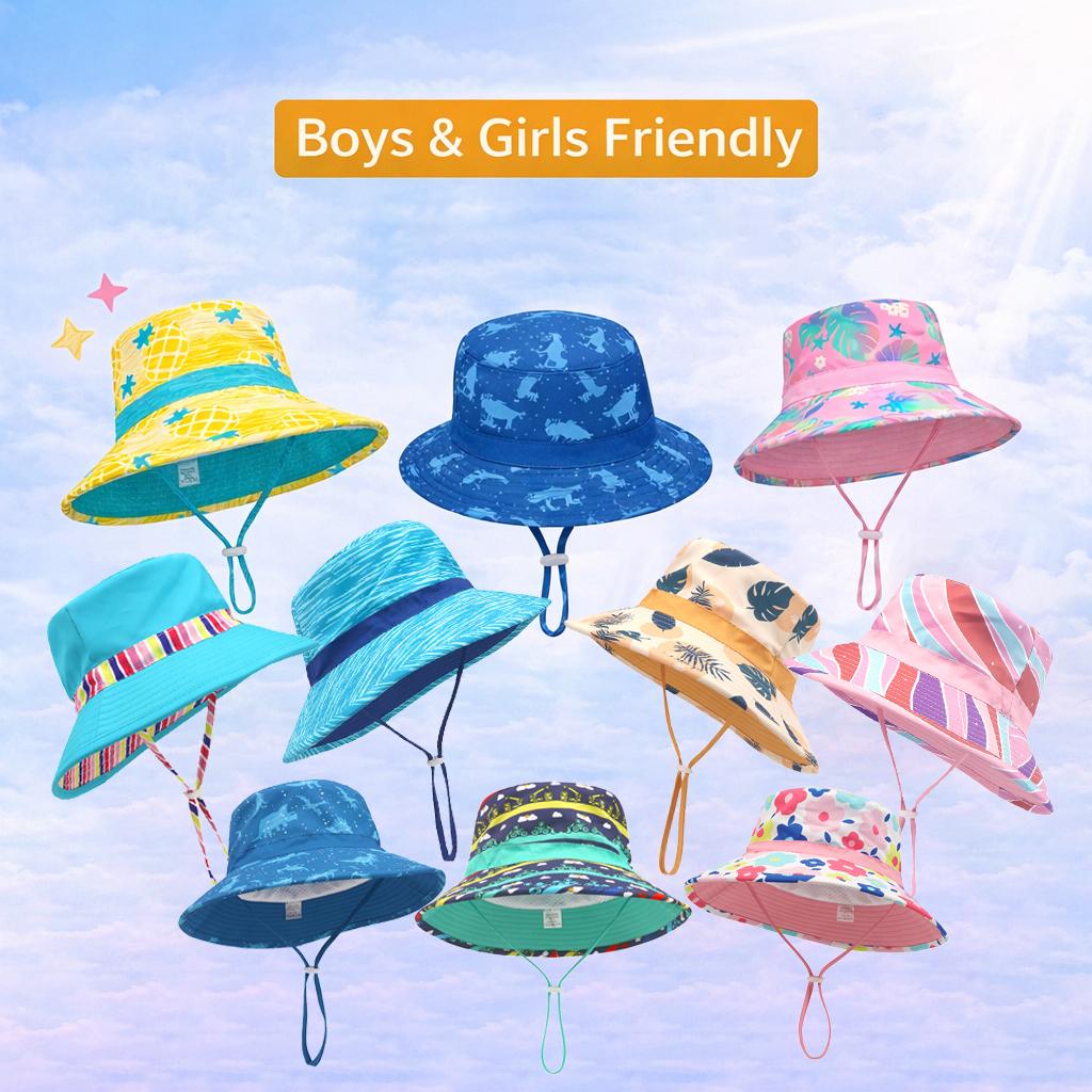 Adjustable Kids Fishing Cap Summer Sun Protection Hat Unisex Outdoor Breathable Mesh Various Colors for Children