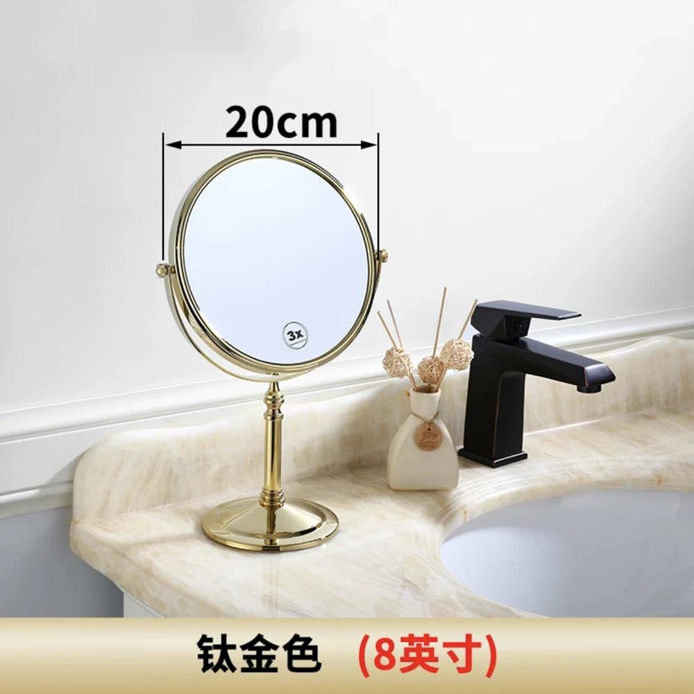 Makeup Mirror Rotate Beauty Mirror Counter Type Dual Side 3 Magnification Standing Cosmetic Mirror Wash Table Bathroom Mirror