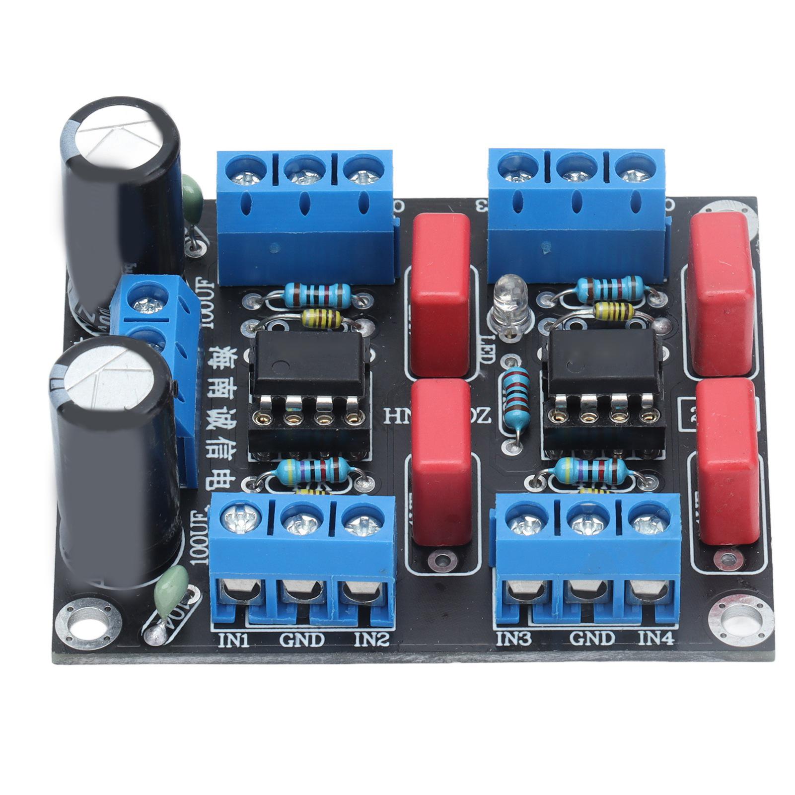 

Preamplifier Board Dual Power Supply 4 Channel Audio Amplification Module DC 12V‑15V NE5532