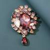 DIEZI 4 Colors Luxury Water Drop Crystal Rhinestone Brooches For Women Girls Party Wedding Fashion Brooch Accessories Jewelry