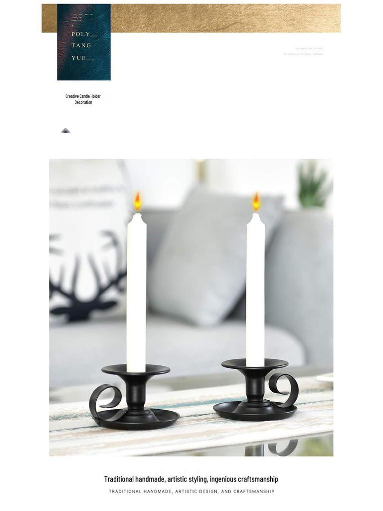 American Iron Art Candlestick Plate - Romantic Dinner Decor and Home Ornament