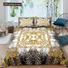 Luxury Baroque Modern Art 3D Golden Lion Print Duvet Cover Set 2/3 Pcs Pillowcase Bedding Set AU/EU/UK/US Queen And King Size
