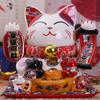 9 Inch Ceramic Maneki Neko Money Box Lucky Fortune Cat Figurine Coin Bank Home Decoration Kitten Ornament Business Gift