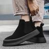Stivali alla Caviglia in Vera Pelle di Alta Qualità Stile Street Britannico Da Uomo Neri Hombre Quotidiani Casual Da Vestito Scarpe Aumento di Altezza