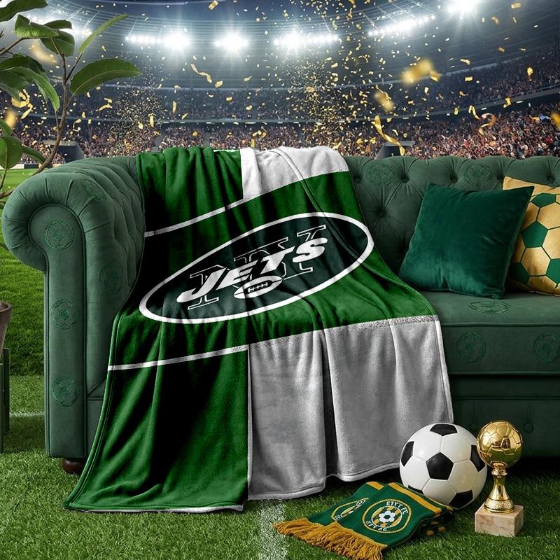 Jets Football Decke Leichte Flanel Bettdecke Perfekt für Reisen, Camping, Wohnzimmer, Büros, Sofas, Fan Weihnachtsgeschenk