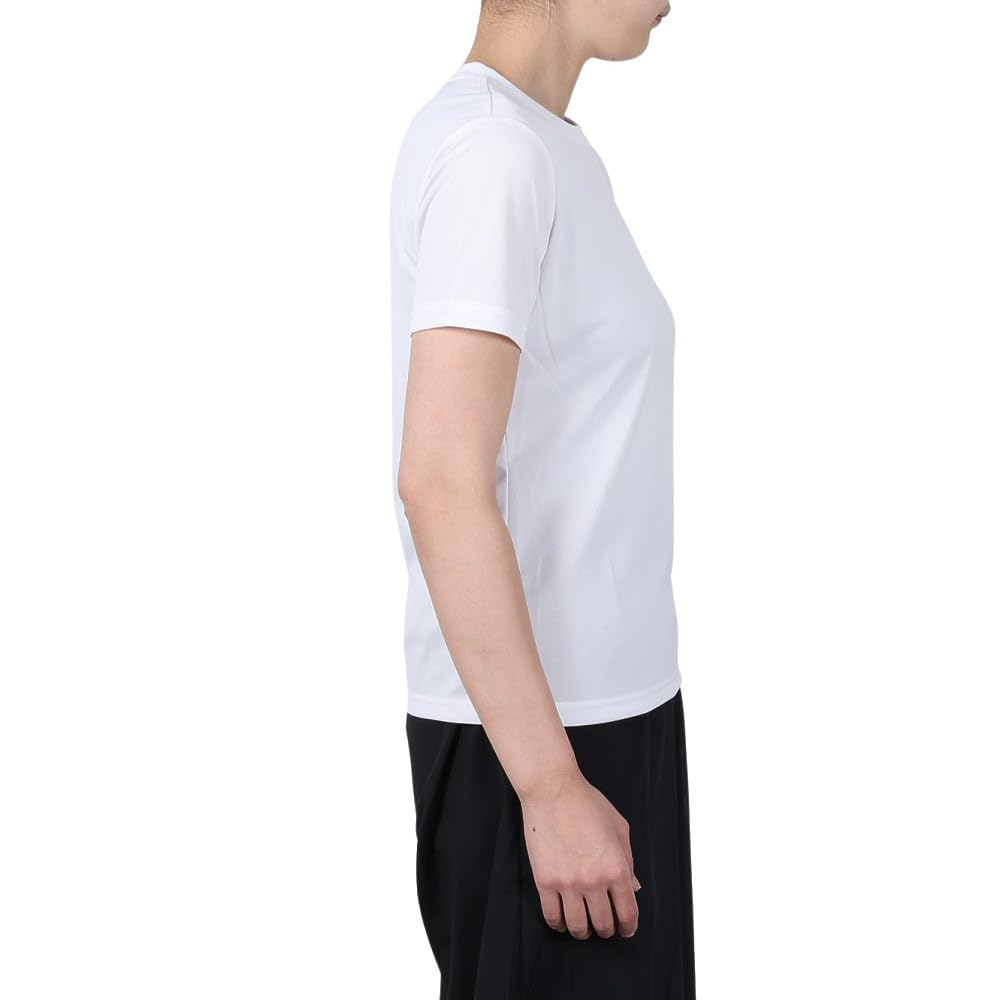 Le Coq Sportif Short Sleeve T-Shirt, Sweat Absorbent, Quick Drying, Stretch, One Point Training, Running, Women's, UV Protection, UPF15 WHT (New