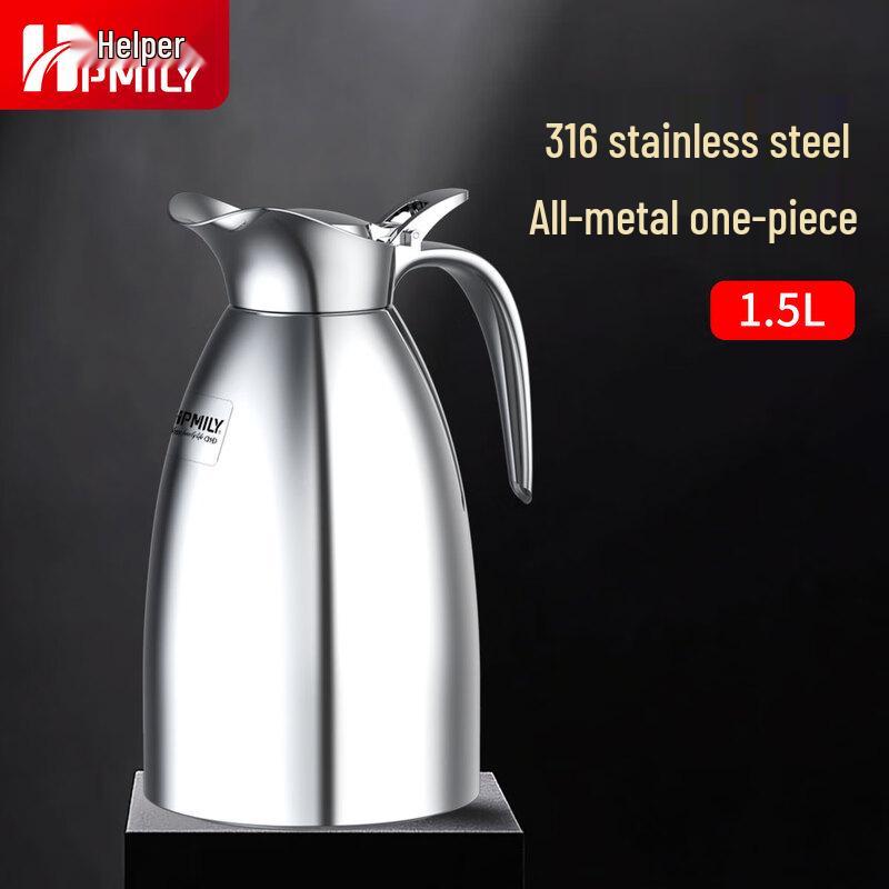 HPMILY 1.5L 316 Stainless Steel Vacuum Insulated Hot Water Kettle