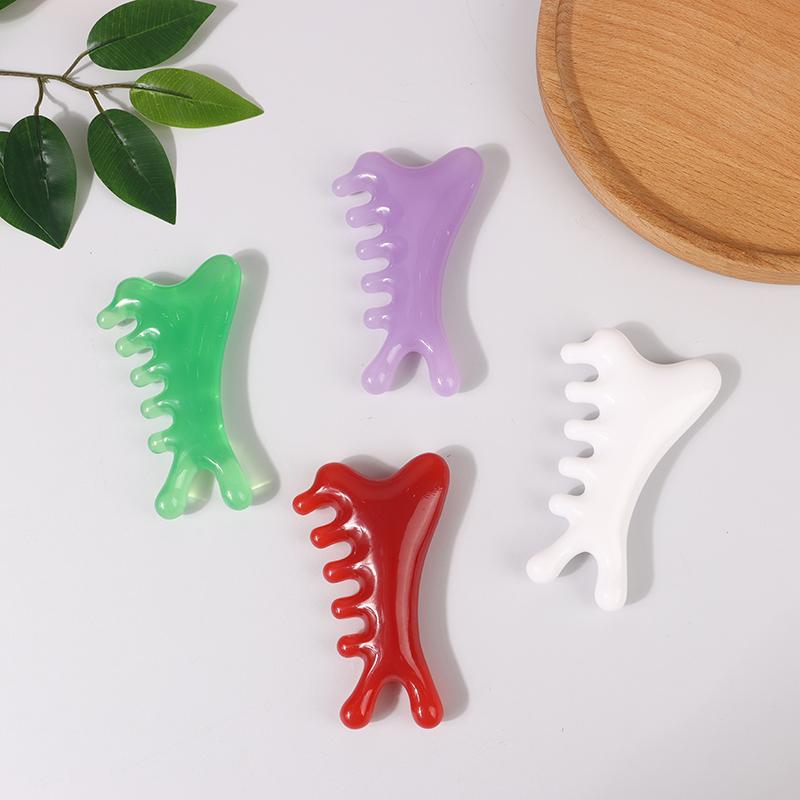 Body Meridian Massage Comb Resin Five Wide Tooth Comb Acupuncture Therapy Blood Circulation Anti-Static Smooth Hair Comb