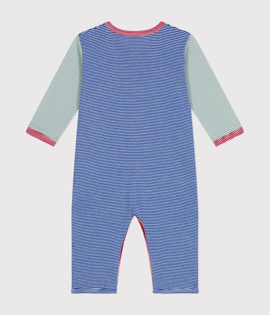 Footless Romper A0BB9 Light White 12 months 74cm [Petit Bateau] Blue/Off