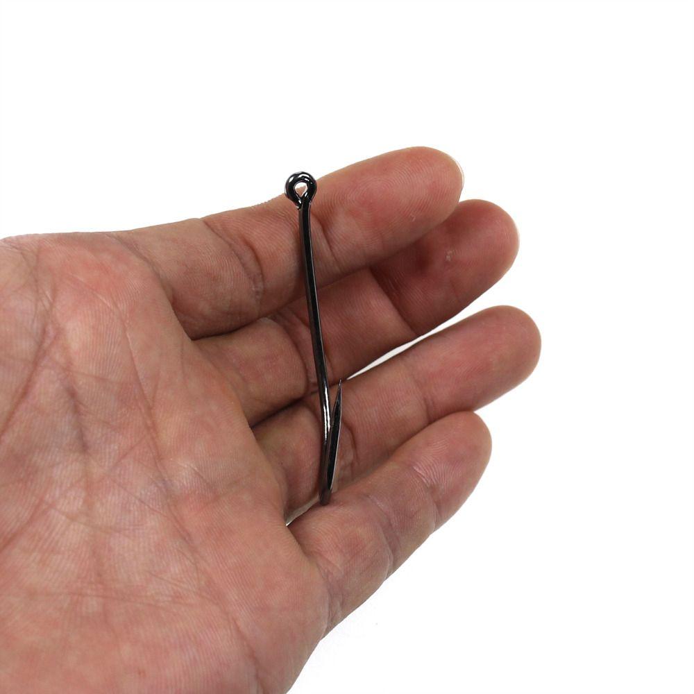 Lure Hooks Barbed Fishing Hooks Off-set Fishing Hook Flattened Sharped Fishhooks Big Long Shank