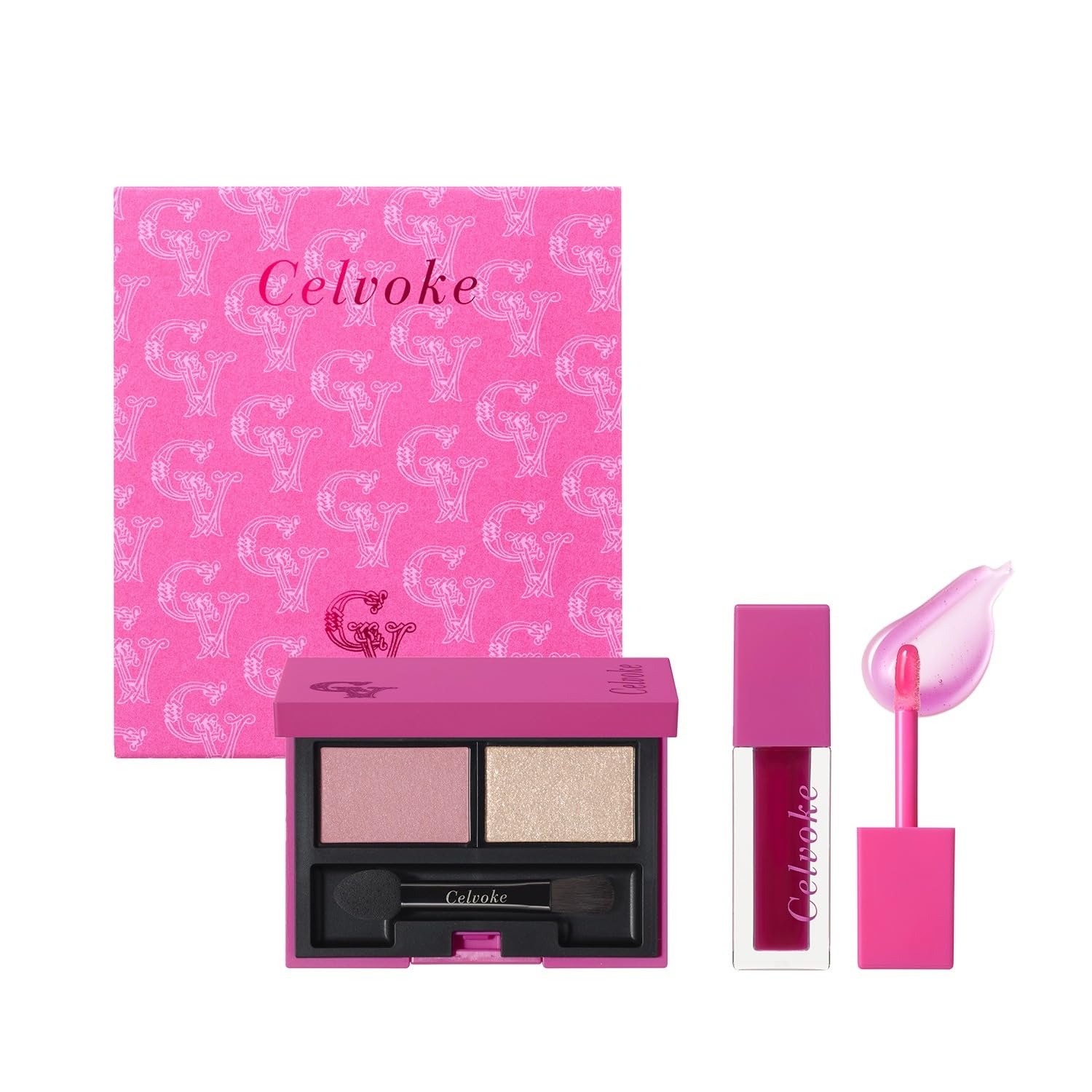 Celvoke Pink Amulet Duo Eyeshadow EX01 & Moisten Lip Drop EX04 Limited Edition Kit (Eyeshadow & Lip)