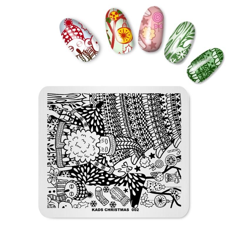 kads Nail Stamping Plates Christmas 002 Santa Claus Snowman Christmas Socks Design Nail Art Stamp Nails Tool Manicure Plate