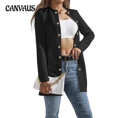 Autumn Women's Floral Twisted Metal Button Detachable Cardigan Jacket