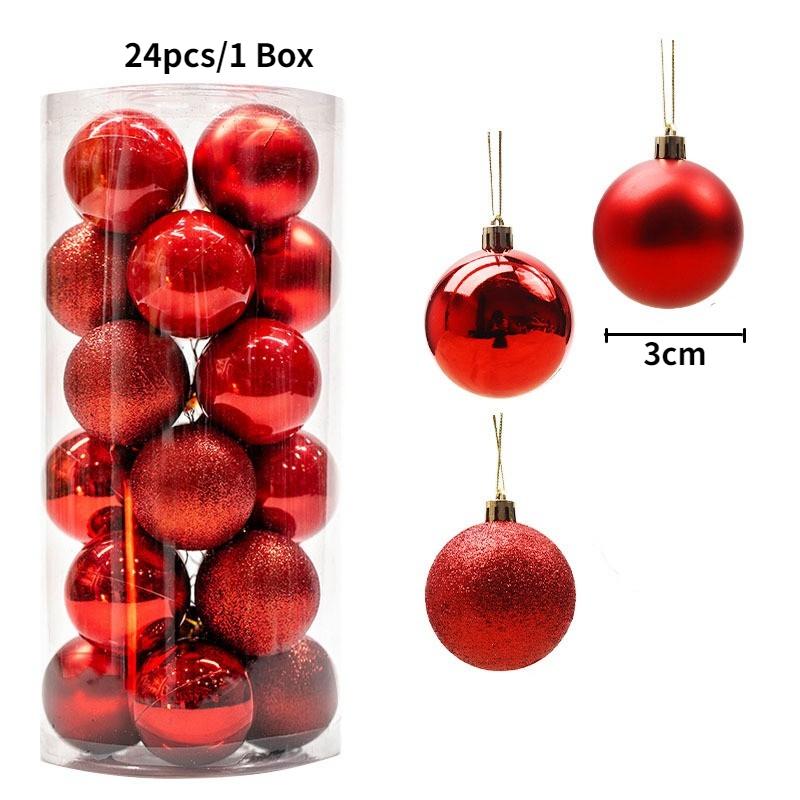 24/36pcs Christmas Ball Christmas Tree Decoration Ornaments for Home Decor Halloween New Year Navidad Pendant Ball Accessories