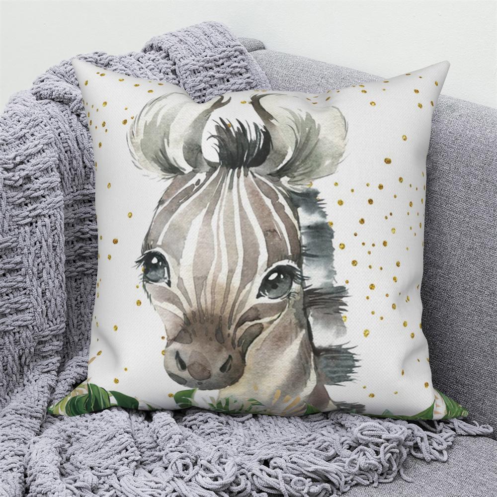 Cute Animal Sofa Decoration Cushion Cover Polyester Hold Pillowcase Living Room  Chair Car Home   30x50