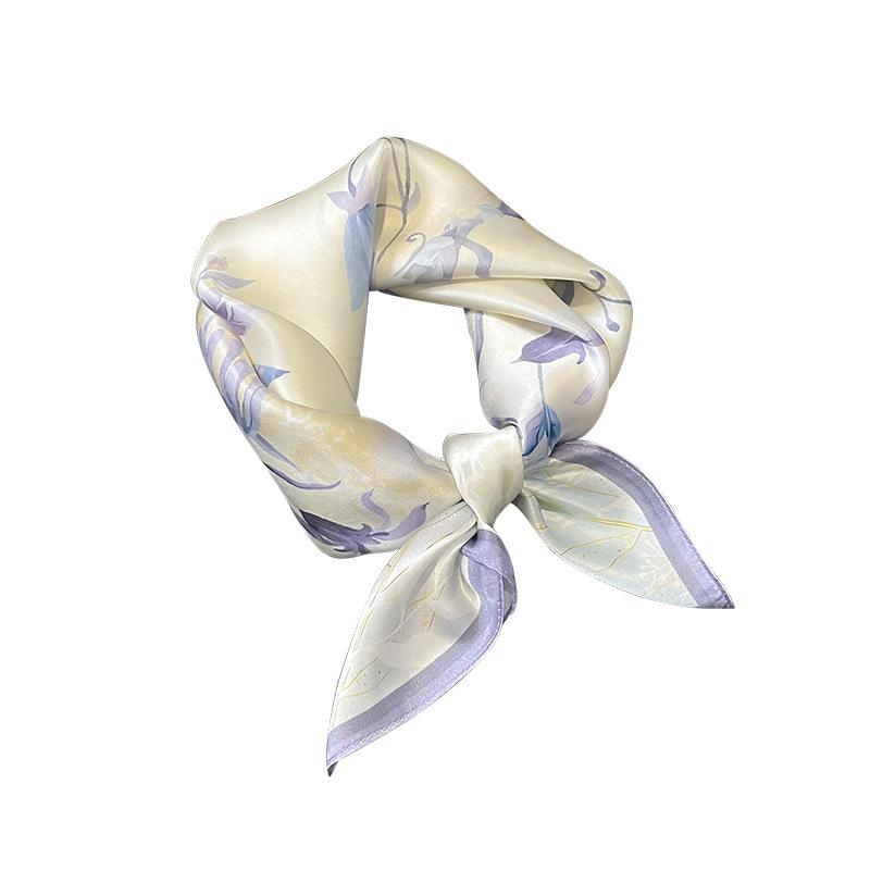 100% Silk Scarf Women Kerchief Mulberry Luxury Spring Square Fashion Print Hair Foulard Female Shawl Wraps Hijab Bandana Scarves