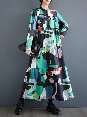 Loose Large Size Print Women Dresses GYX1024