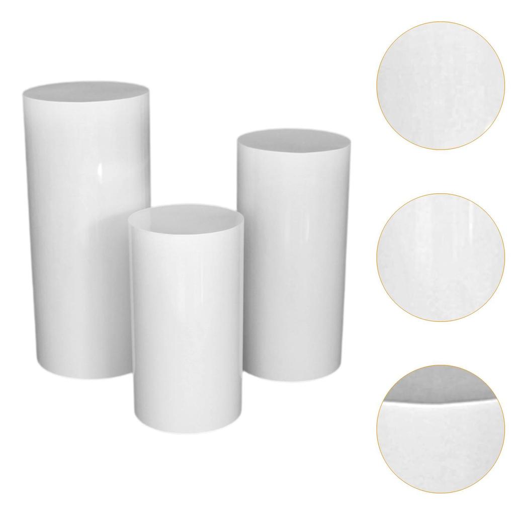 3x Cylinder Plinth Pillars Cake Stand, Festival Cylinder Dessert Pedestals Rack , for Birthday Graduation Engagement Anniversary