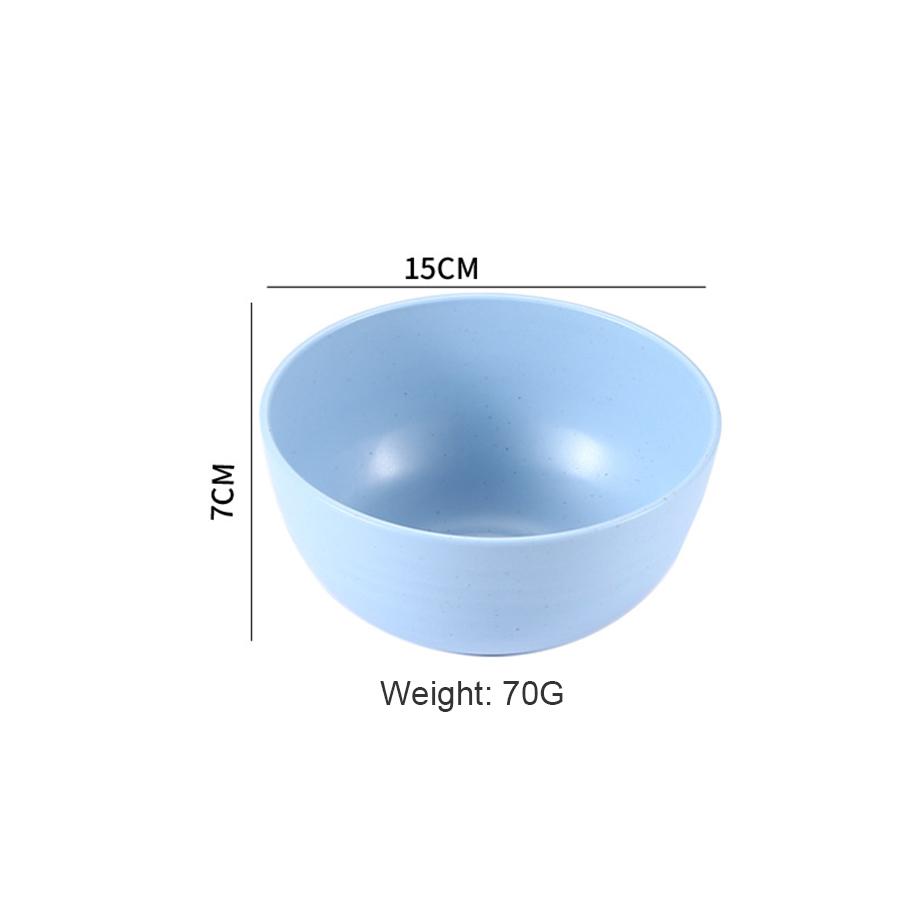 6 Inch Solid Color Plastic Bowl Salad Bowl Wheat Fiber Bowl Children Household Large Bowl Kitchen Supplies