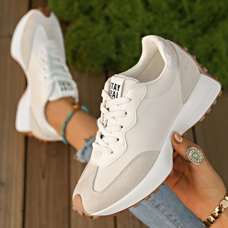 Fashion Women's Fashion Chunky Sneakers Autumn 2025 Non Slip Platform Sports Shoes for Women Thick Sole Lace Up White Vulcanized Shoes