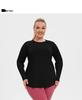 Women's Plus Size Mesh Patchwork Moisture-Wicking Long Sleeve Yoga Top