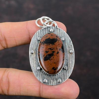 Sarkankoka obsidiāna kulons, rokām darināts, pilnīgi jauns rotaslietas 925 sterliņu sudraba kulons oriģināls dārgakmeņu rotaslietas dāvana sievietēm dzimšanas akmens kulons