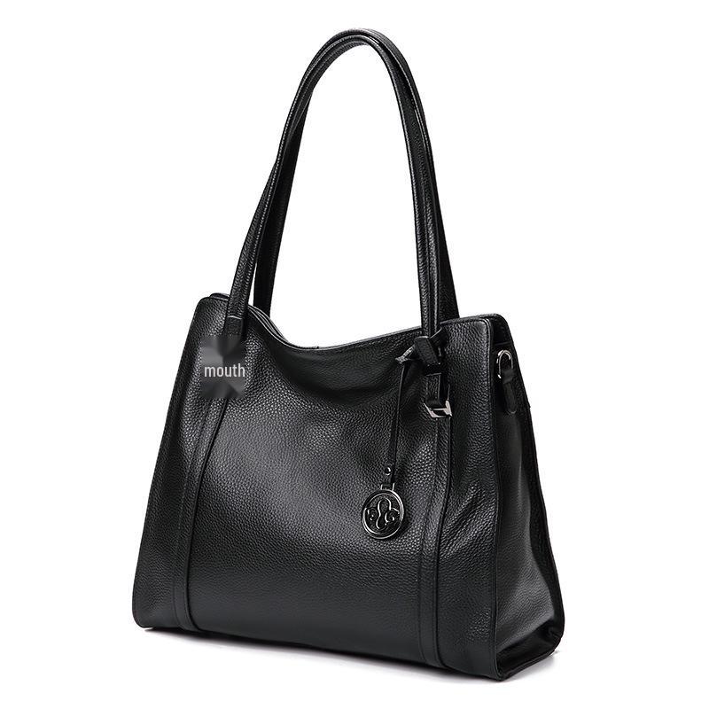 Qian Dian Women's 2025 Fashion Genuine Leather Large Capacity Cowhide Shoulder Crossbody Bag