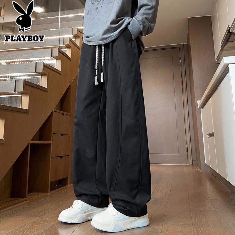 PLAYBOY Men's 2026 Loose Straight Wide Leg Casual Pants