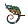 Blucome Fashion Colorful Lizard Brooch Rhinestone Animal Pins for Women Suit Bag Laple Pins Badage New Year Gift