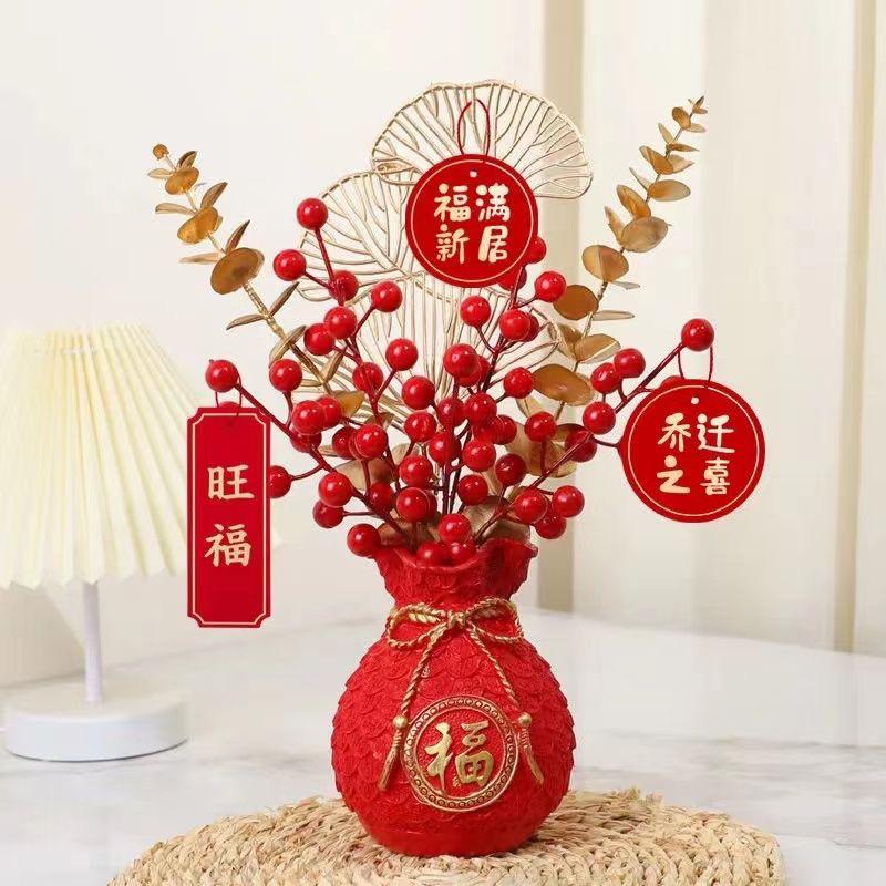 10/20pcs Artificial Berry Fake Flowers Christmas New Year Decor Xmas Tree Ornaments Foam Flower Bouquet DIY Desktop Decoration