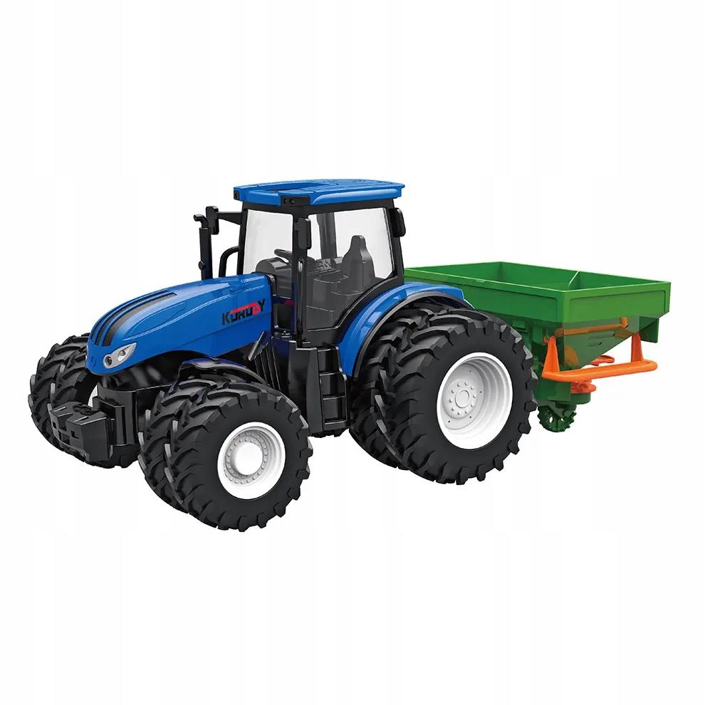 Remote Controlled Tractor Spreader Rubber Wheels Light Sound Blue