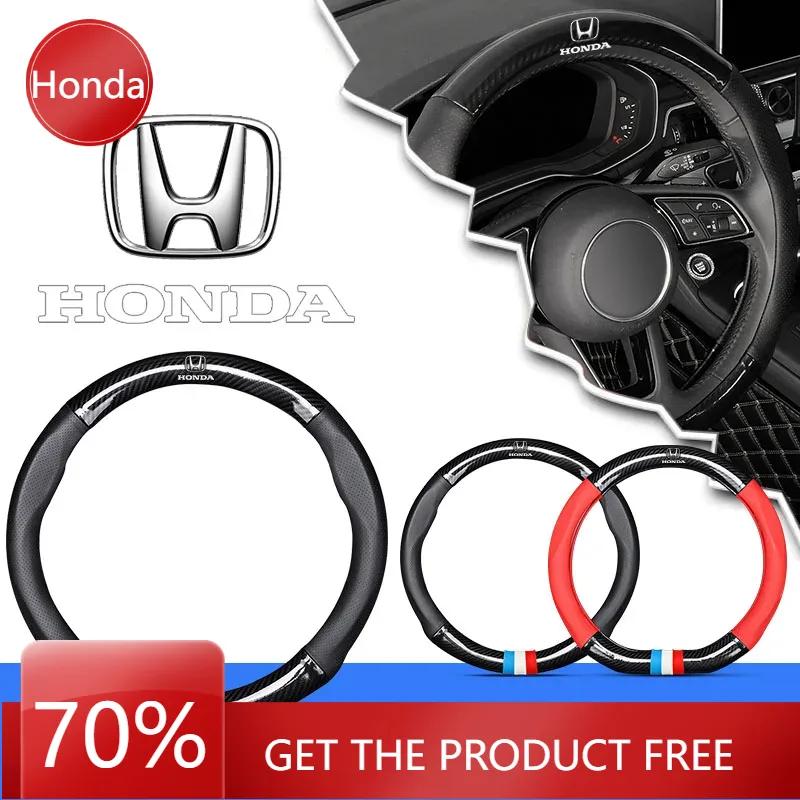 Car Hot 2025 Car Steering Wheel Cover Breathable Anti Slip PU Leather Steering Cover for Honda Civic Accord CRV HRV Fit Jazz Cit